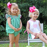 Side Tie Bloomer Set Pink and Green Check
