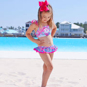 Tropical Floral Two Piece Swimsuit