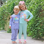 Easter Bunny Turquoise Stripe Pajamas
