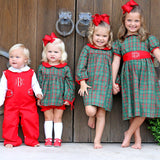 Christmas Green Plaid Lillian Bloomer Set