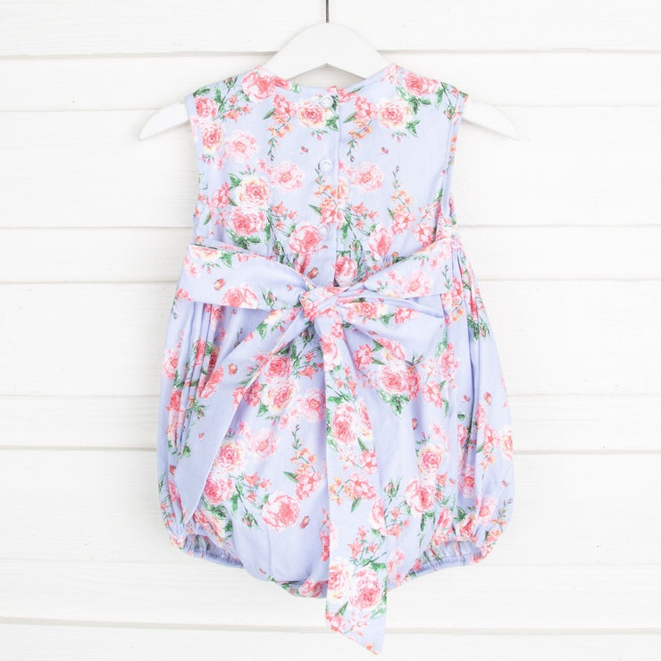 English Rose Geometric Smocked Bubble 