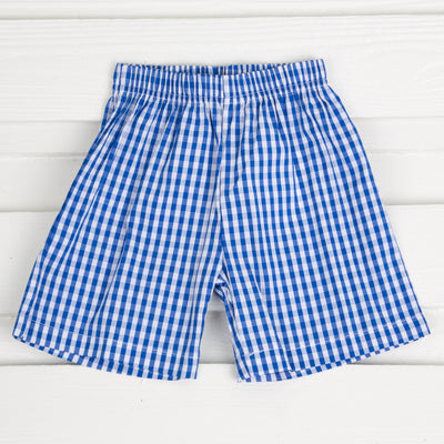 Royal Blue Gingham Boy Shorts