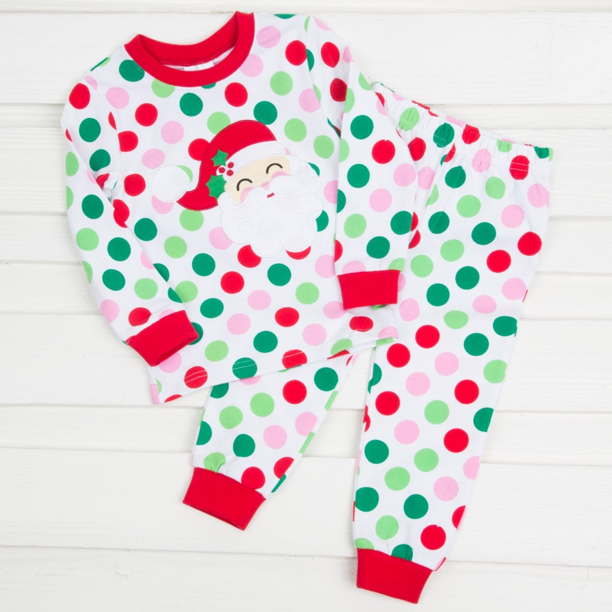 Polka dot christmas pajamas outlet