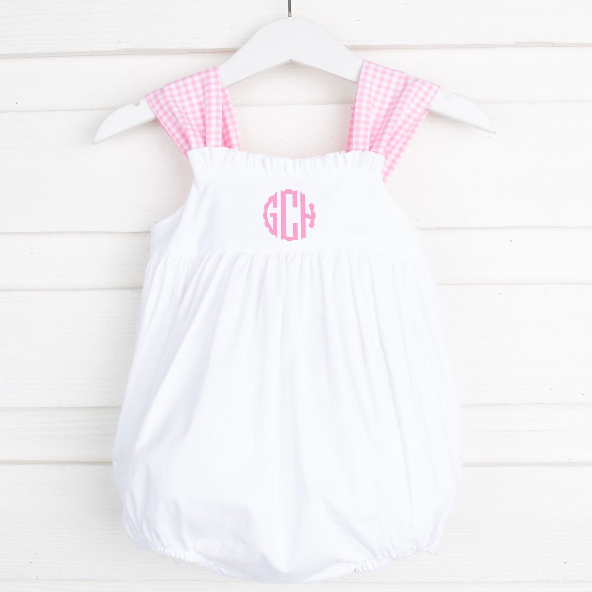 Stella Bubble White and Pink Gingham