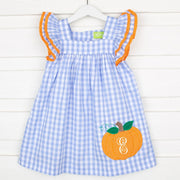 Pumpkin Poppy Dress Light Blue Gingham