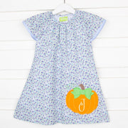 Pumpkin Flutter Sleeve Dress Blue Floral