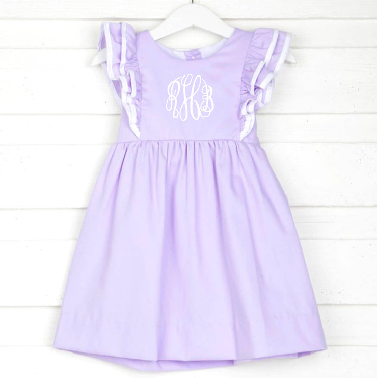 Lavender Pique Classic Ruffle Dress