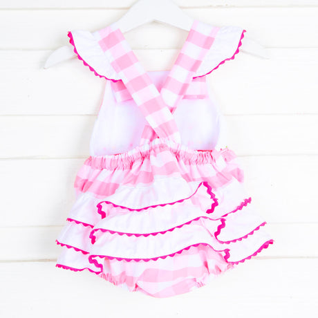 Ice Cream Smocked Pink Check Leah Bubble