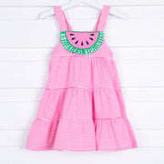 Pink Stripe Knit Watermelon Dress