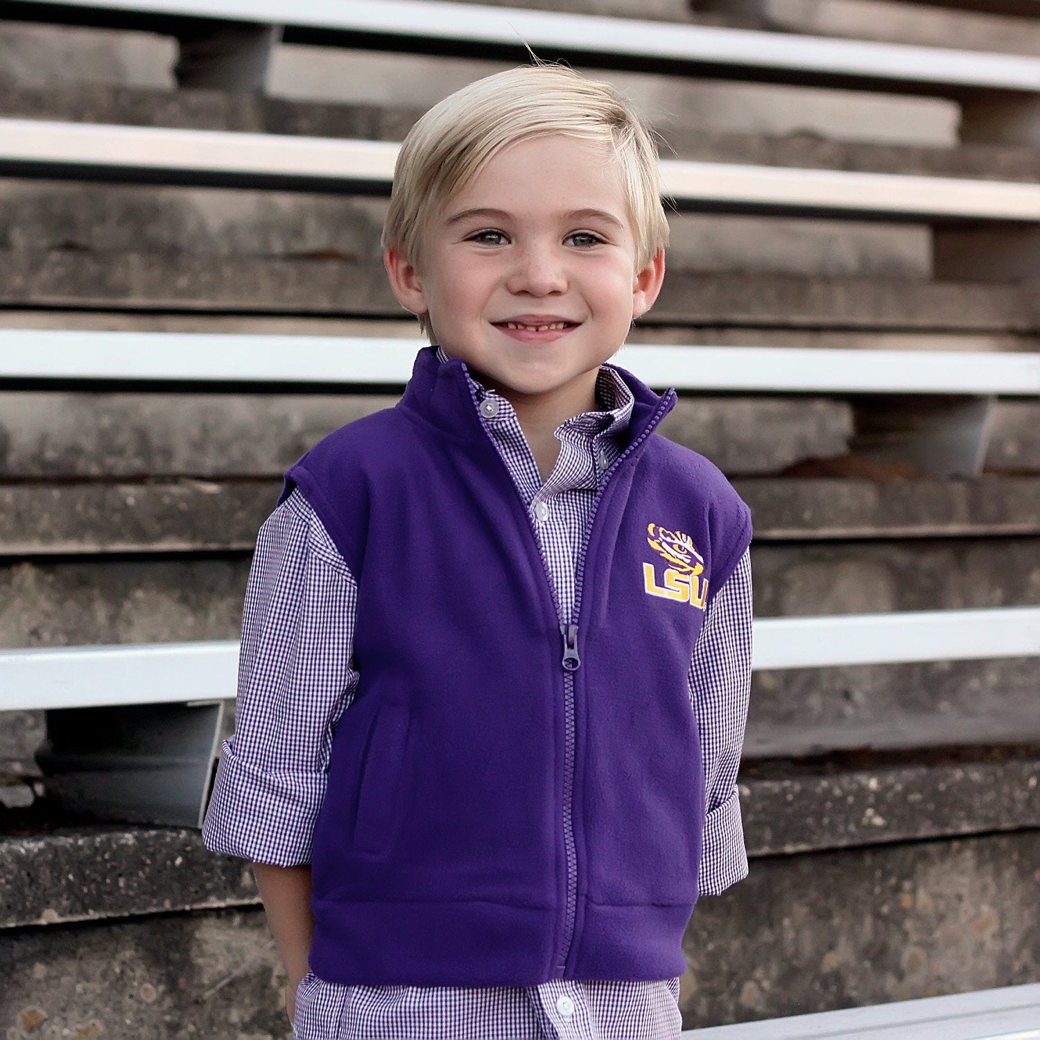 Purple fleece vest best sale