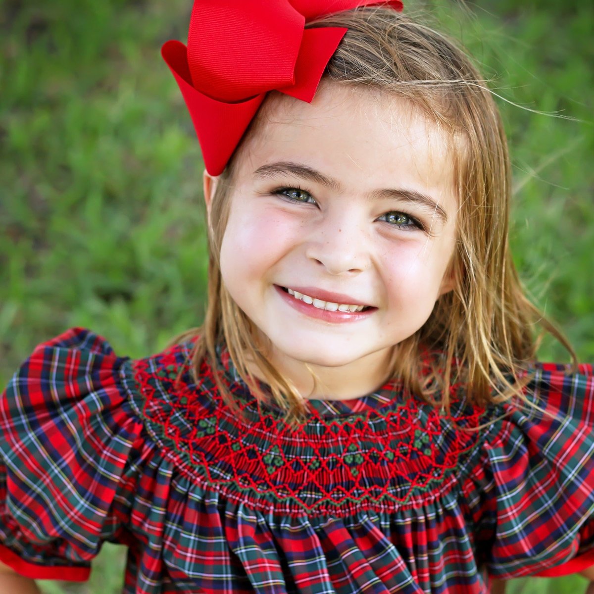 Christmas Eve Plaid Smocked Bishop Dress Classic Whimsy Christmas Eve Plaid Smocked Bishop Dress Classic Whimsy