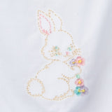 Embroidered Vintage Bunny Bib Dress Lavender Gingham