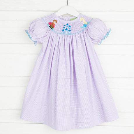 Ice Princess Smocked Bishop Lavender Gingham