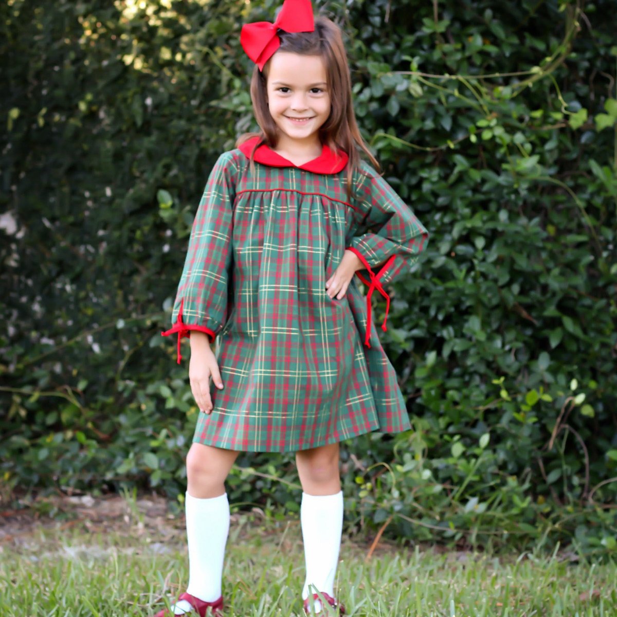 Christmas Green Plaid Lillian Dress