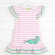 Pink Stripe Alligator Milly Dress