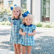 Sally Dress Cambridge Plaid Navy and Green