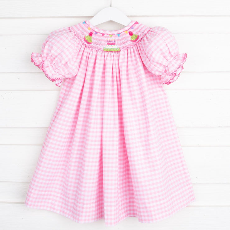 Birthday Party Smocked Pink Dress
