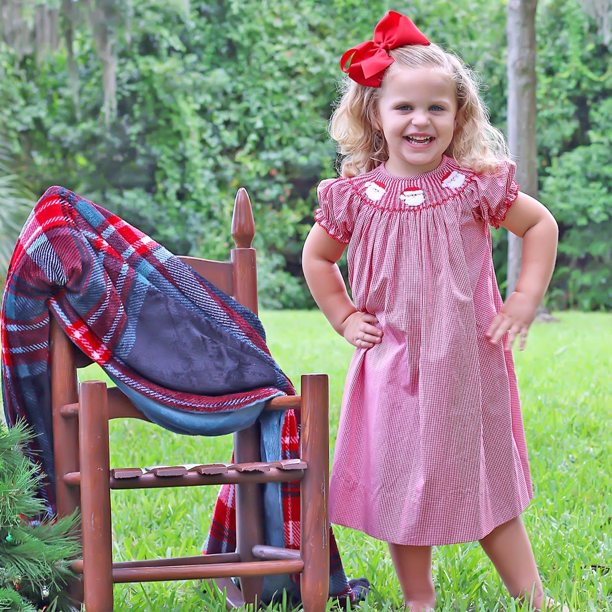 Christmas Smocked and applique jumper hotsell