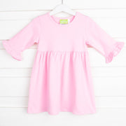 Sophia Pink Knit Ruffle Dress