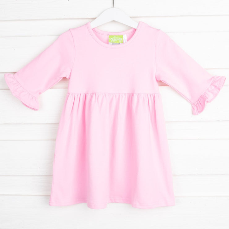 Sophia Pink Knit Ruffle Dress