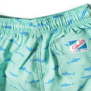 Great White Shark Turquoise Swim Trunks