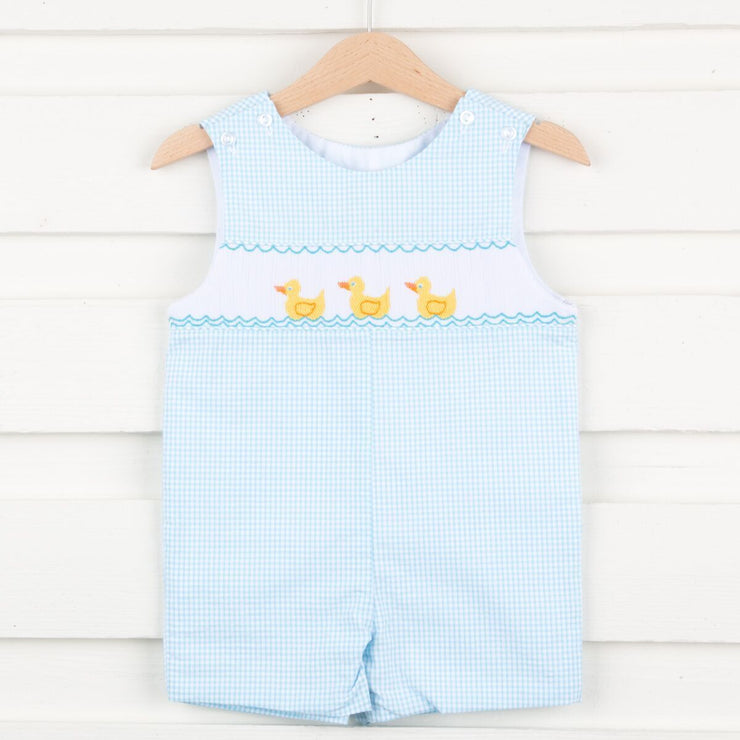 Ducky Smocked Jon Jon Turquoise Seersucker Gimngham 