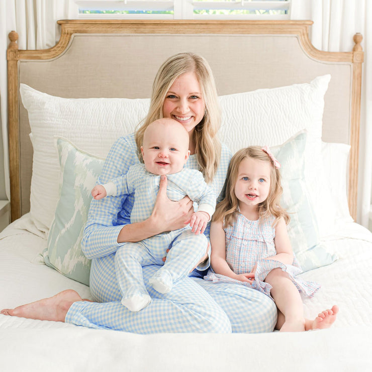 Blue Gingham Mom Pajamas