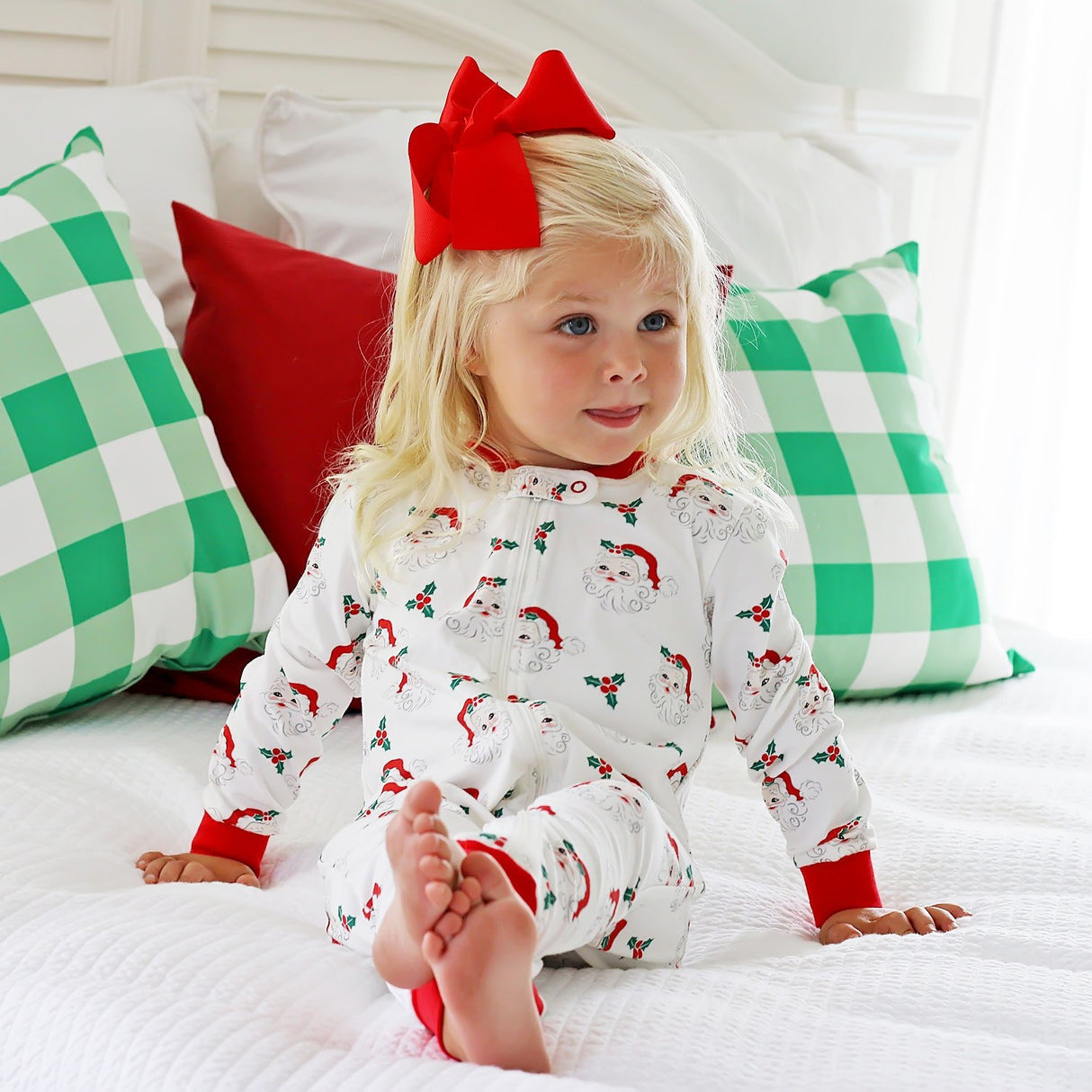 Vintage Santa White Zip Sleeper