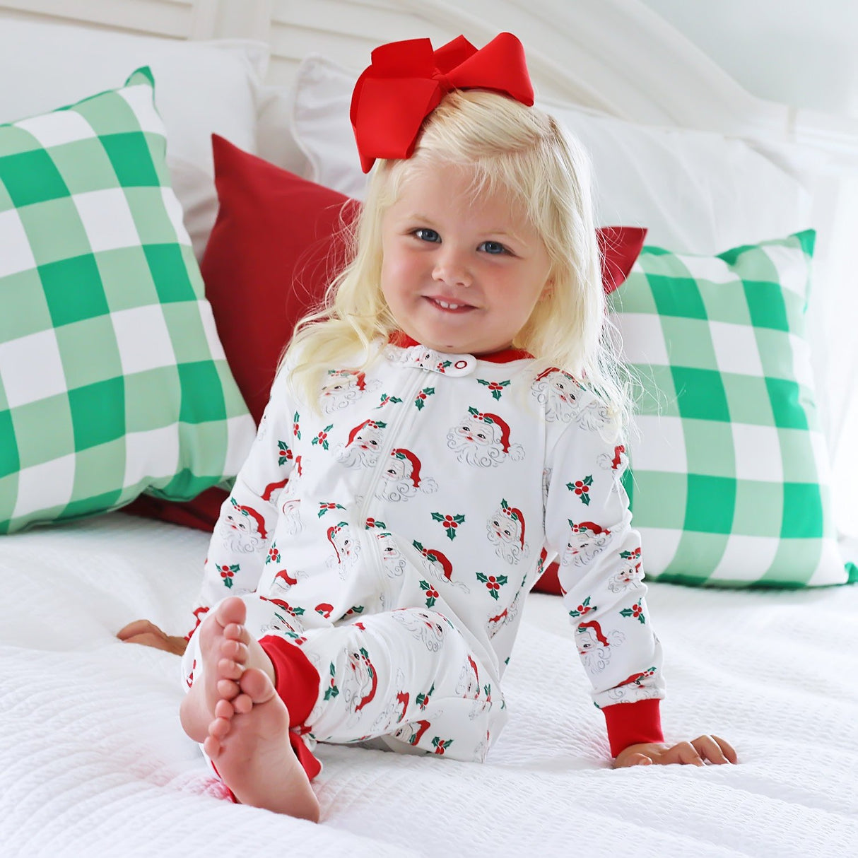 Vintage Santa White Zip Sleeper