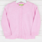Pink Pearl Button Up Sweater