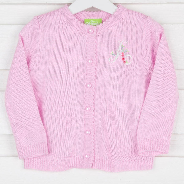 Pink Pearl Button Up Sweater
