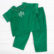 Christmas Green Corduroy Pant Set