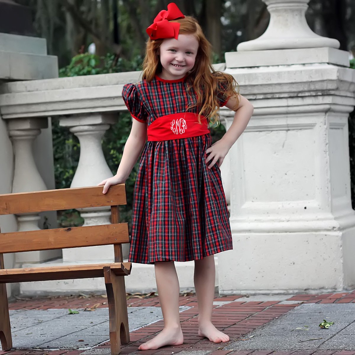 Christmas Eve Red Sash Dress – Classic Whimsy