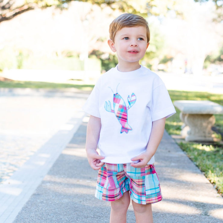 Madras Lobster Applique T-Shirt