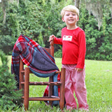 Santa Face Smocked Red Long Sleeve Shirt