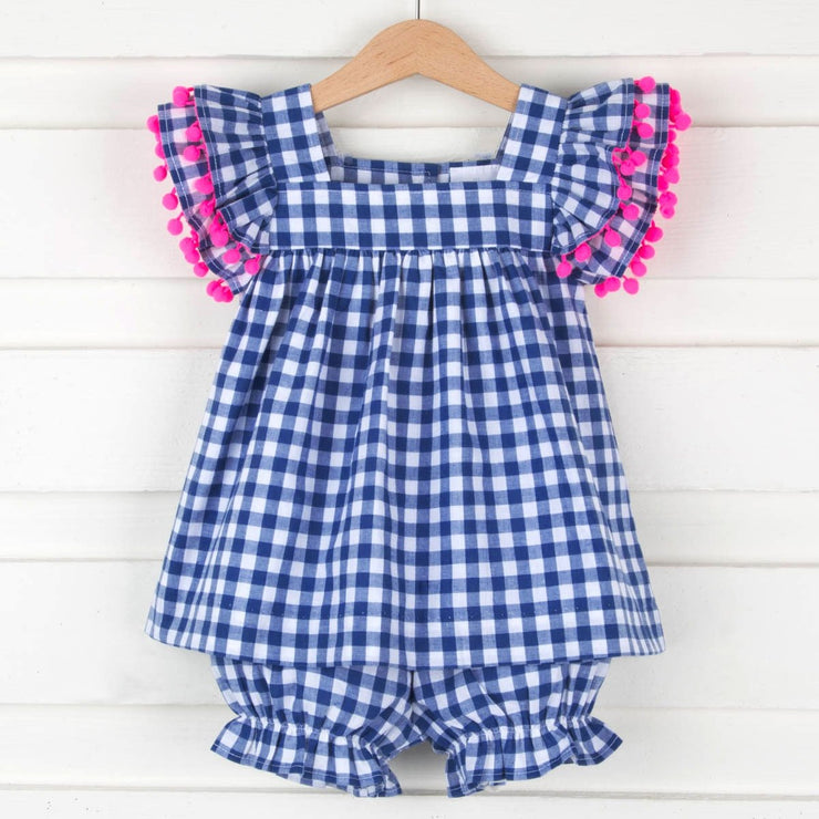 Poppy Bloomer Set Royal Check