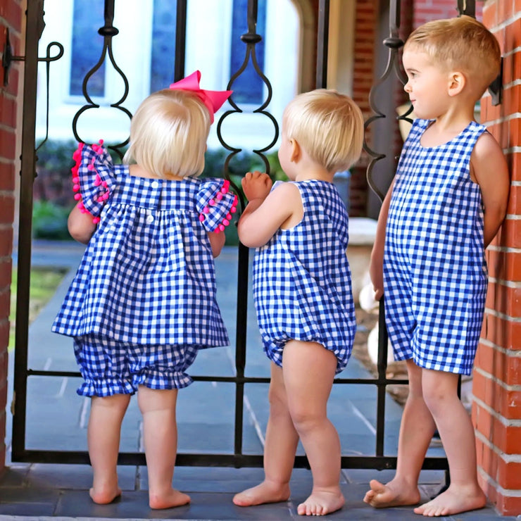 Poppy Bloomer Set Royal Check