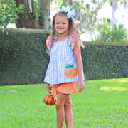 Pumpkin Poppy Short Set Light Blue Gingham