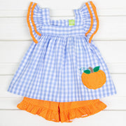 Pumpkin Poppy Short Set Light Blue Gingham
