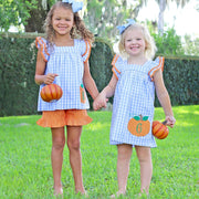Pumpkin Poppy Short Set Light Blue Gingham