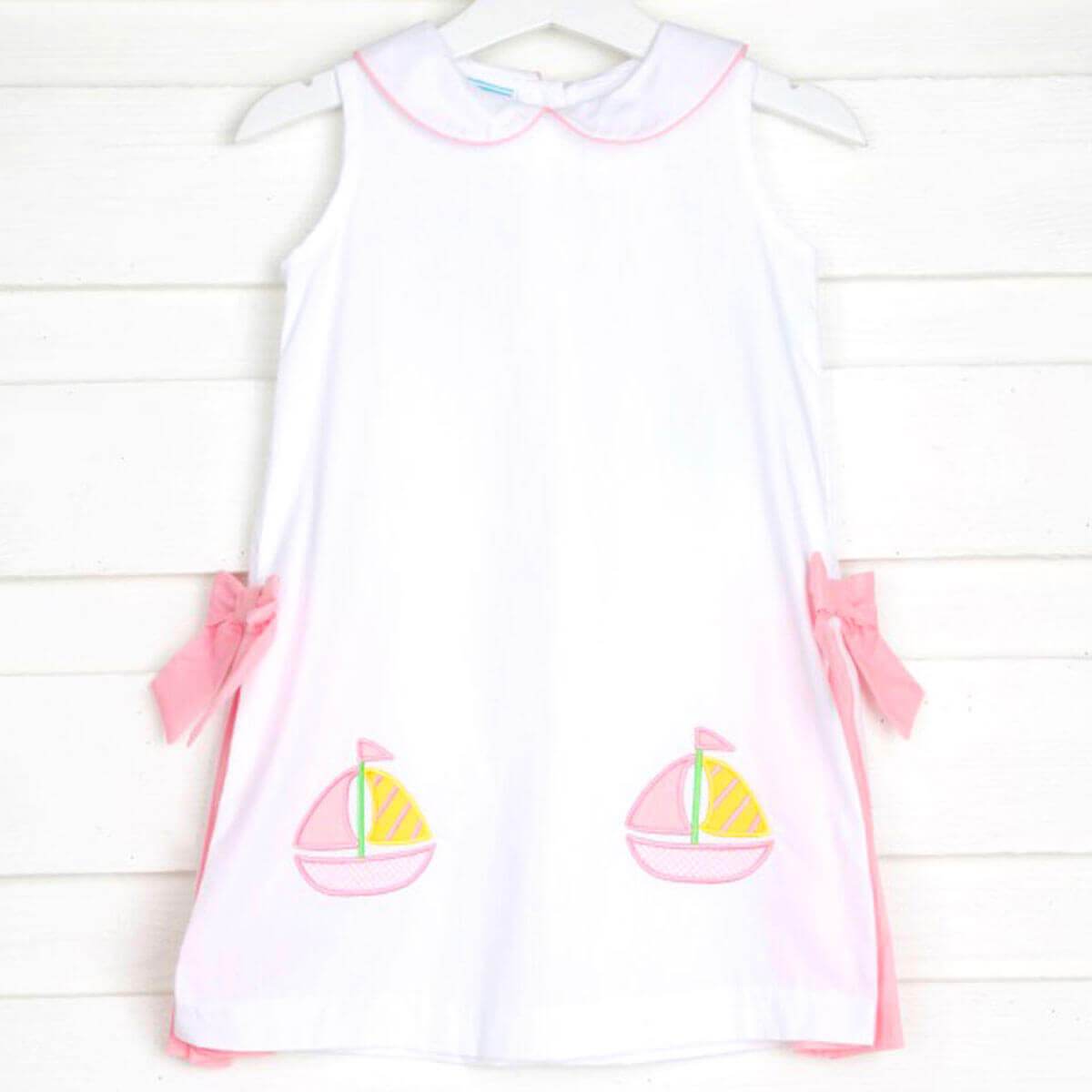 Pastel Sailboat Applique Sally Dress