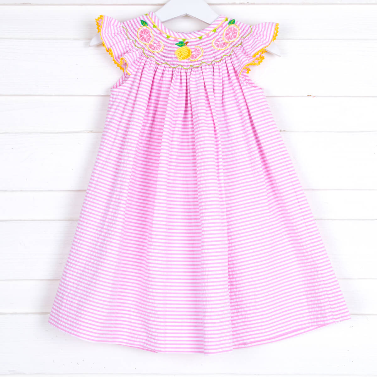 Lemonade Smocked Pink Stripe Dress