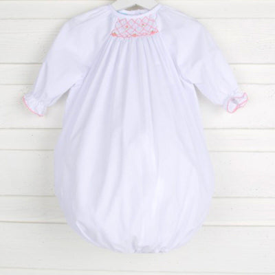 Pink Rosette Smocked Layette Gown