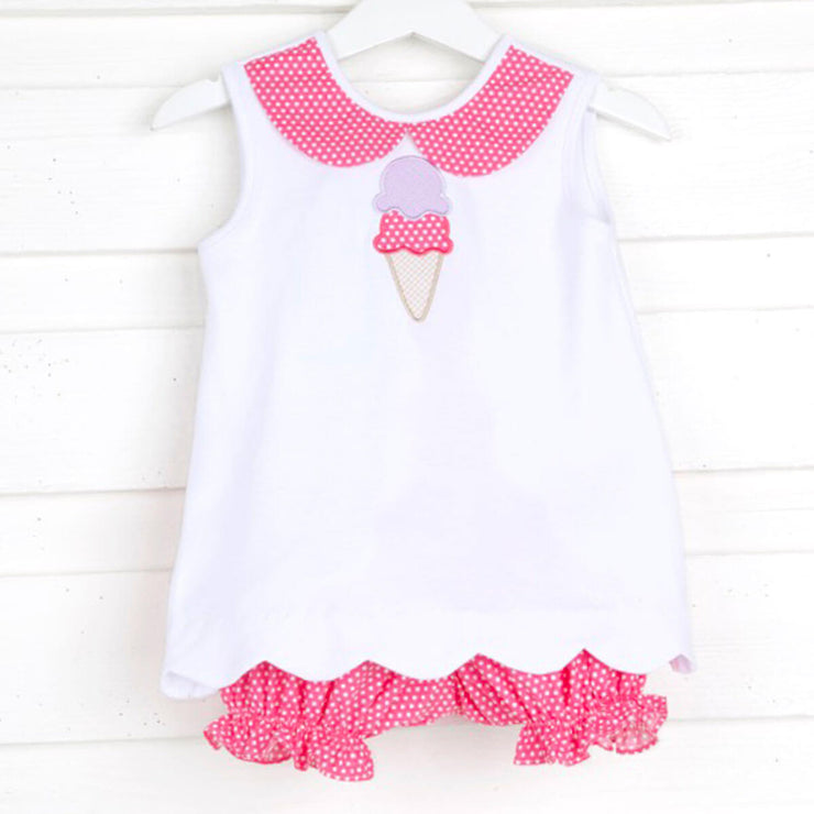 Ice Cream Hot Pink Dotted Bloomer Set