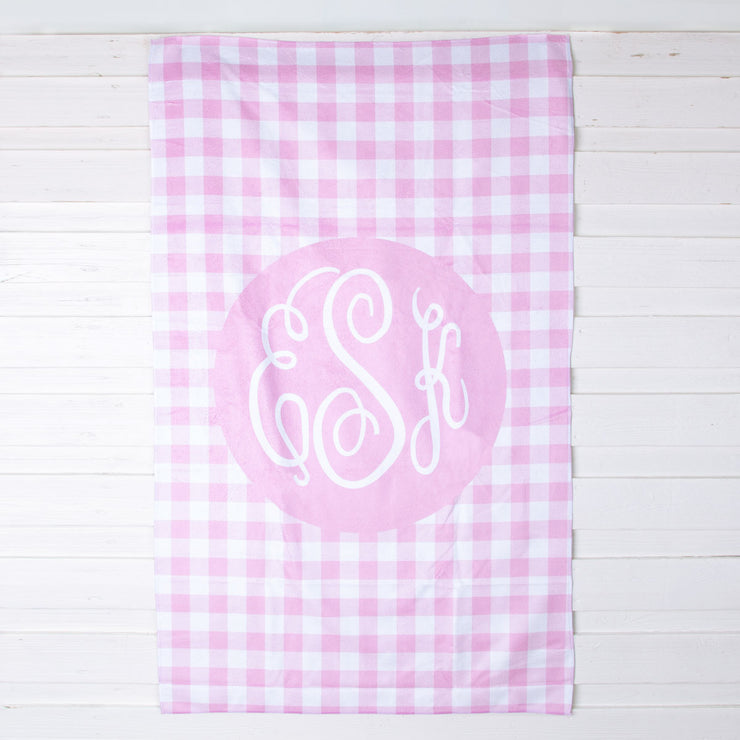 Personalized Gingham Towel