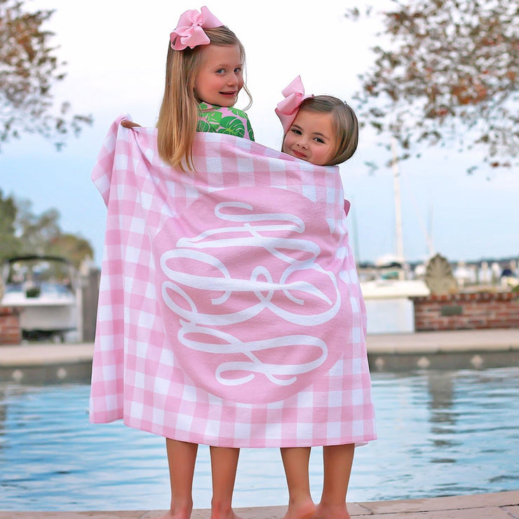 Personalized Gingham Towel