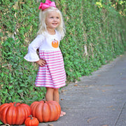 Pumpkin Pink Stripe Sophia Dress