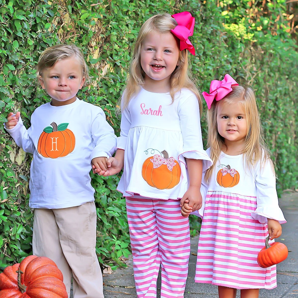 Pumpkin Pink Stripe Sophia Dress
