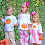 Pumpkin Pink Stripe Sophia Dress